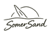 Logo of SomerSand with a stylized sandal on a white background