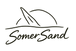 Logo of SomerSand with a stylized sandal on a white background