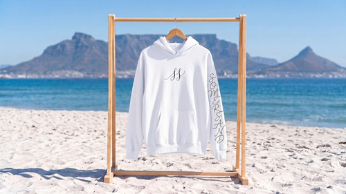 Somersand Turtle Hoodie - white embroidered line art hoodie from the Line Art Series
